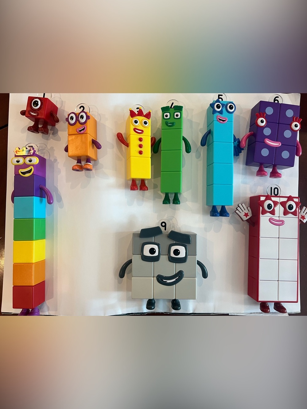 Numberblocks Toy Figure Lot 9 pcs – 1. 2, 3, 4, 5, 6, 7, 9, 10 Math Blocks